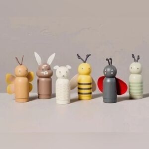 NEW Hearth & Hand with Magnolia 6 pc Spring Toy Animal Peg Pals Figurine Set NIB